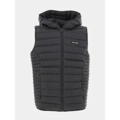 Doudoune à Capuche Sans Manches Terry Noir Garçon - Teddy Smith