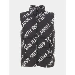 Doudoune Sans Manche Logos Bar Noir Garçon - Teddy Smith