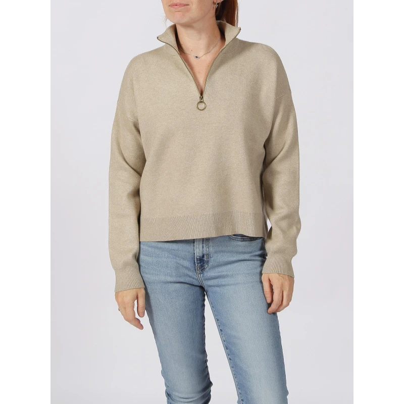 Pull Col Camionneur Jasmine Beige Femme - Teddy Smith 3 Pull Col Camionneur Jasmine Beige Femme - Teddy Smith