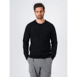 Pull Motif Relief Denver Noir Homme - Teddy Smith