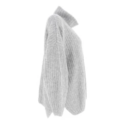 Pull Oversize Col Roulé Chloé Gris Femme - Teddy Smith -spartoo shop pull oversize col roule chloe gris femme teddy smith 2
