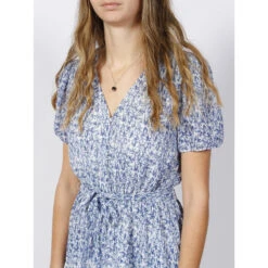 Robe Fleurie Alba Bleu Femme - Teddy Smith -spartoo shop robe fleurie alba bleu femme teddy smith 3