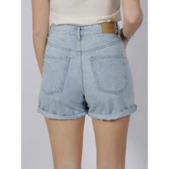 spartoo shop -spartoo shop short en jean taille haute mom roller bleu femme teddy smith 1