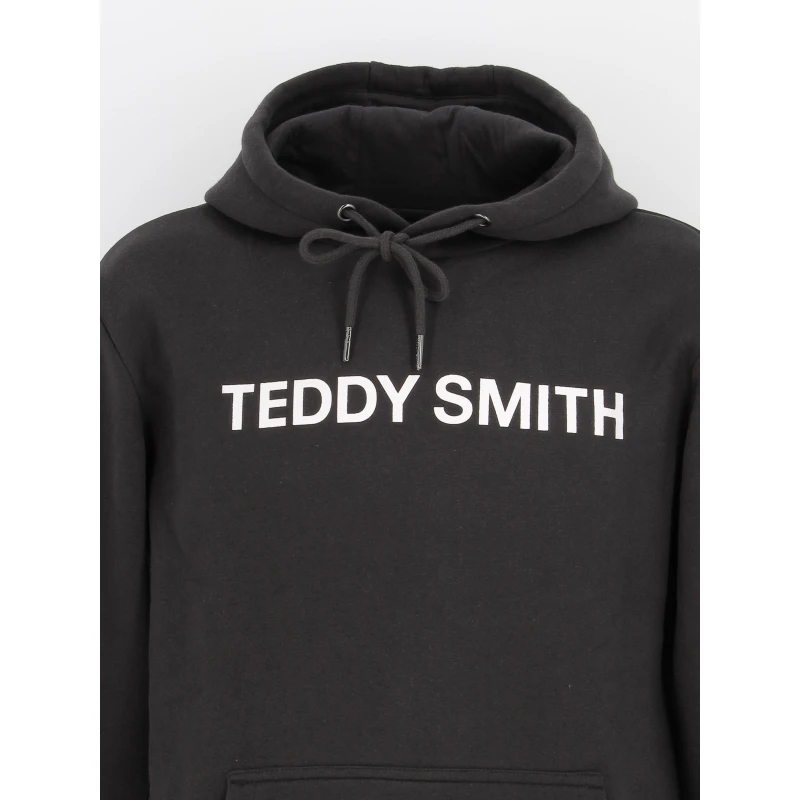 Sweat à Capuche David Logo Basique Noir Homme - Teddy Smith 5 Sweat à Capuche David Logo Basique Noir Homme - Teddy Smith – Image 3