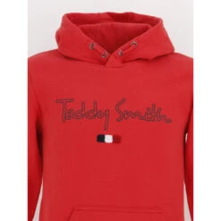 Sweat à Capuche Seven Rouge Garçon - Teddy Smith -spartoo shop sweat a capuche seven rouge garcon teddy smith 2