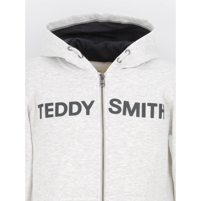 Sweat à Capuche Zippé Giclass Gris Chiné Garçon - Teddy Smith 5 Sweat à Capuche Zippé Giclass Gris Chiné Garçon - Teddy Smith – Image 3