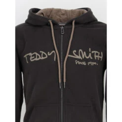 Sweat Zippé à Capuche Giclass Gris Homme - Teddy Smith -spartoo shop sweat zippe a capuche giclass gris homme teddy smith 2