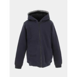 Sweat Zippé Doublé Sherpa Bleu Marine Enfant - Teddy Smith