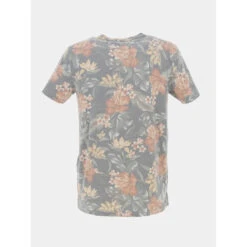 spartoo shop -spartoo shop t shirt a fleurs vigo gris chine homme teddy smith 1