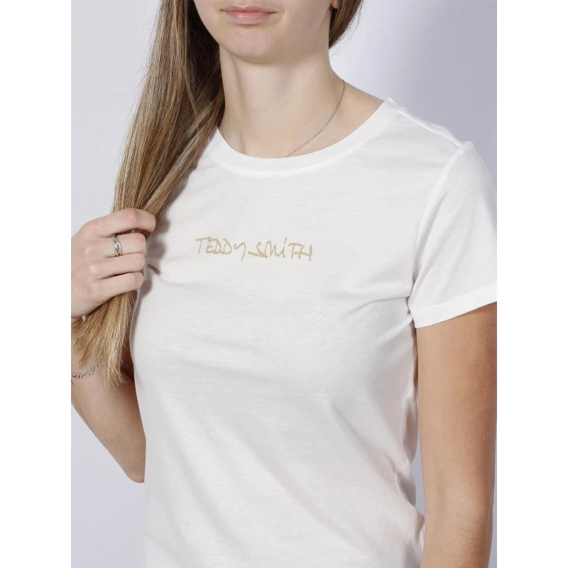 T-shirt Logo Doré Ticia Blanc Fille - Teddy Smith 6 T-shirt Logo Doré Ticia Blanc Fille - Teddy Smith – Image 4