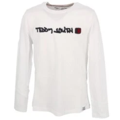 T-shirt Manches Longues Clap Blanc Garçon - Teddy Smith