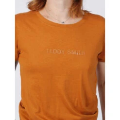 T-shirt New Ticia Camel Femme - Teddy Smith -spartoo shop t shirt new ticia camel femme teddy smith 3