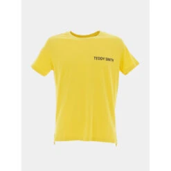 T-shirt Required Logo Dos Jaune Garçon - Teddy Smith