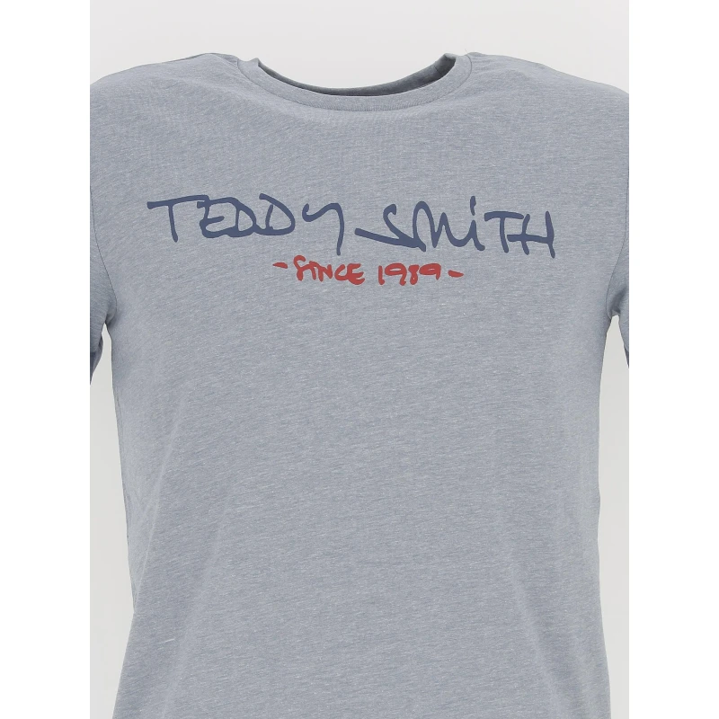 T-shirt Ticlass Basic Bleu Chiné Homme - Teddy Smith 6 T-shirt Ticlass Basic Bleu Chiné Homme - Teddy Smith – Image 4